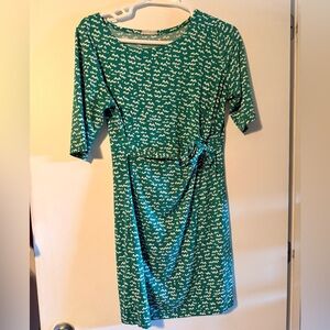 Elegant Green Patterned Dress